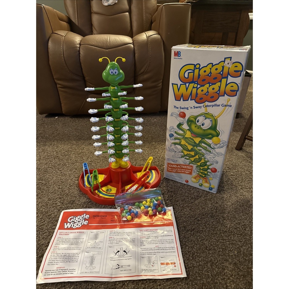 Vintage Giggle Wiggle Game by Milton Bradley - 1991 Ed - Tested/Works/Complete!